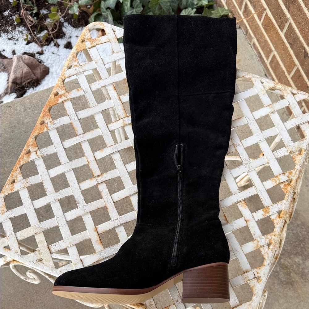 Gap New Black Suede Knee-High Boots - Picture 6 of 10